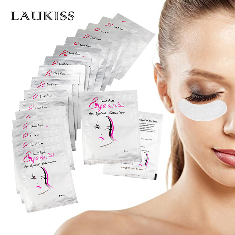 Eyelash Extension Eye Mask - Laukiss 50/100/200 ペアまつげパッドゲルパッチグラフティングまつげ糸くずの出ないアンダーアイパッチまつげエクステンションメイクツール