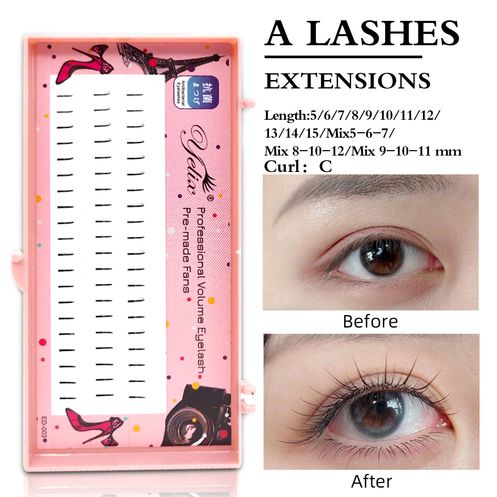 Eyelash Extension C Curl - Yelix ナチュラルソフト個別まつげ コミックラッシュ Cカール 簡単装着 メイクアップエクステンション