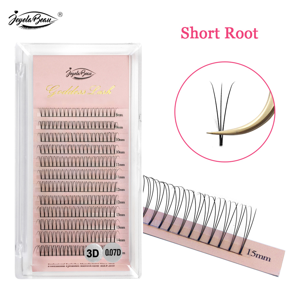 Eyelash Extension Russian Volume - 女神 3D 既成ファンまつげエクステンションショートルート W シェイプまつげナチュラルソフトロシアボリュームまつげフェイクミンク個別まつげ