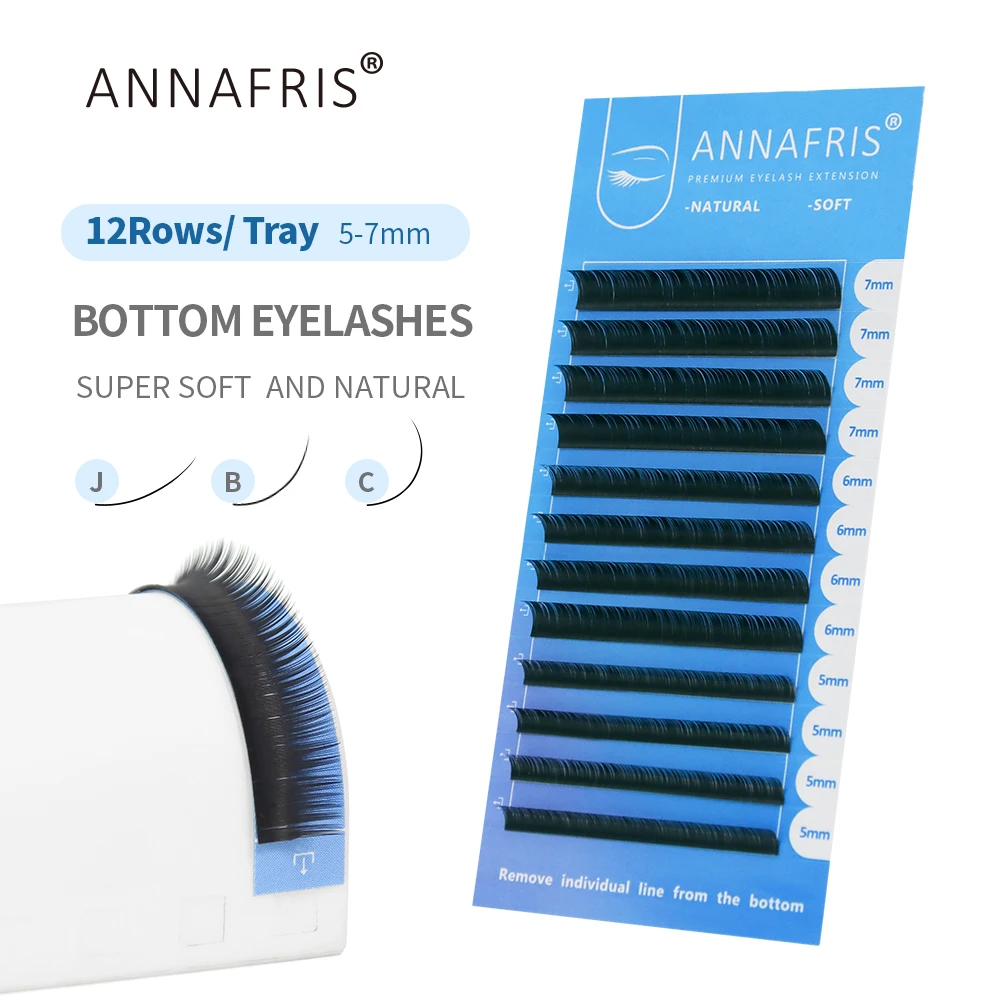 Eyelash Extension C Curl - ANNAFRIS 下まつげ 5-7 ミリメートルミックス個別下まつげエクステンション J/B/C カールナチュラルショートミンク眉毛下まつげ