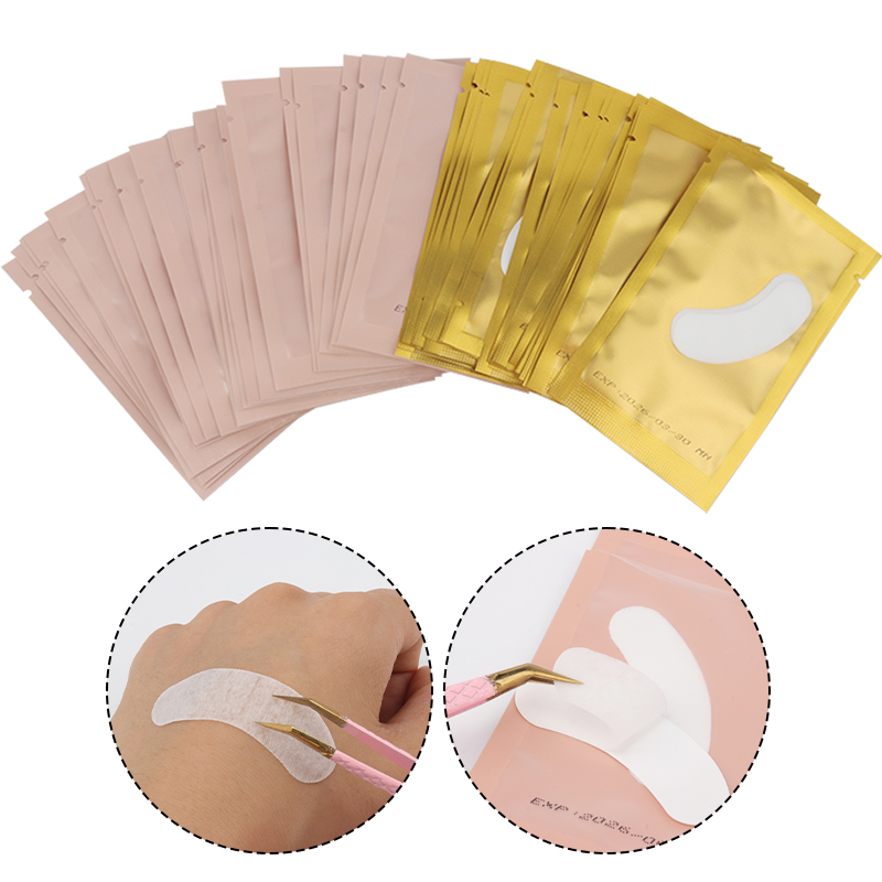 Eyelash Extension Eye Mask - 50 ペアアイパッチ目の下のゲルパッド偽まつげステッカーラップまつげエクステンション用品まぶたメイクツールを構築するため