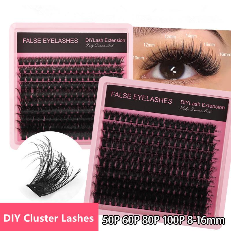 Eyelash Extension Volume Lashes - 8～16mm Dカールふわふわまつげクラスターミンクボリュームまつげエクステ、DIYやサロン業務用