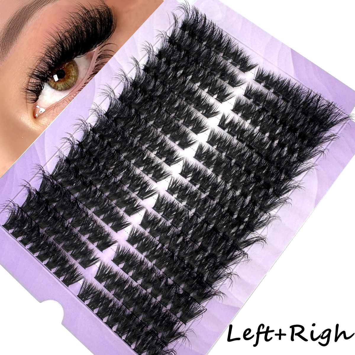 Eyelash Extension Volume Cat Eye - 14列50D-100D ふわふわまつげクラスター 濃密ボリュームまつげエクステ 左/右個別まつげ キャットアイまつげエクステ
