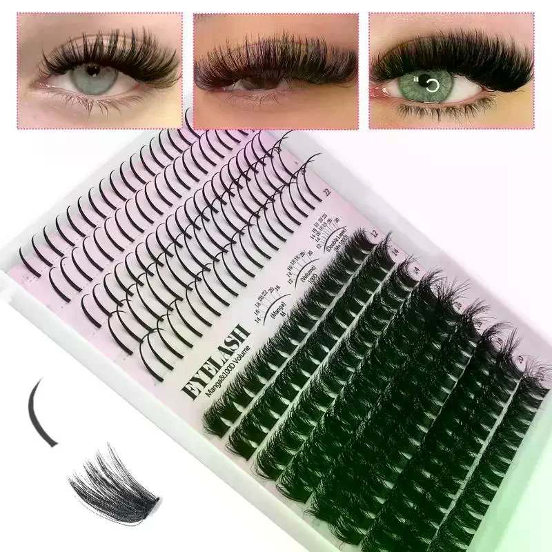 Eyelash Extension Volume Lashes - まつげクラスターキット まつげスパイク まつげクラスター ボリュームまつげ DIY スパイキーラッシュエクステンション