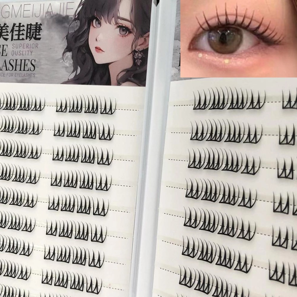 Eyelash Extension Korea - U字型接着剤不要つけまつげ大容量韓国風透明シングルクラスターまつげエクステデイリーメイクまつげ
