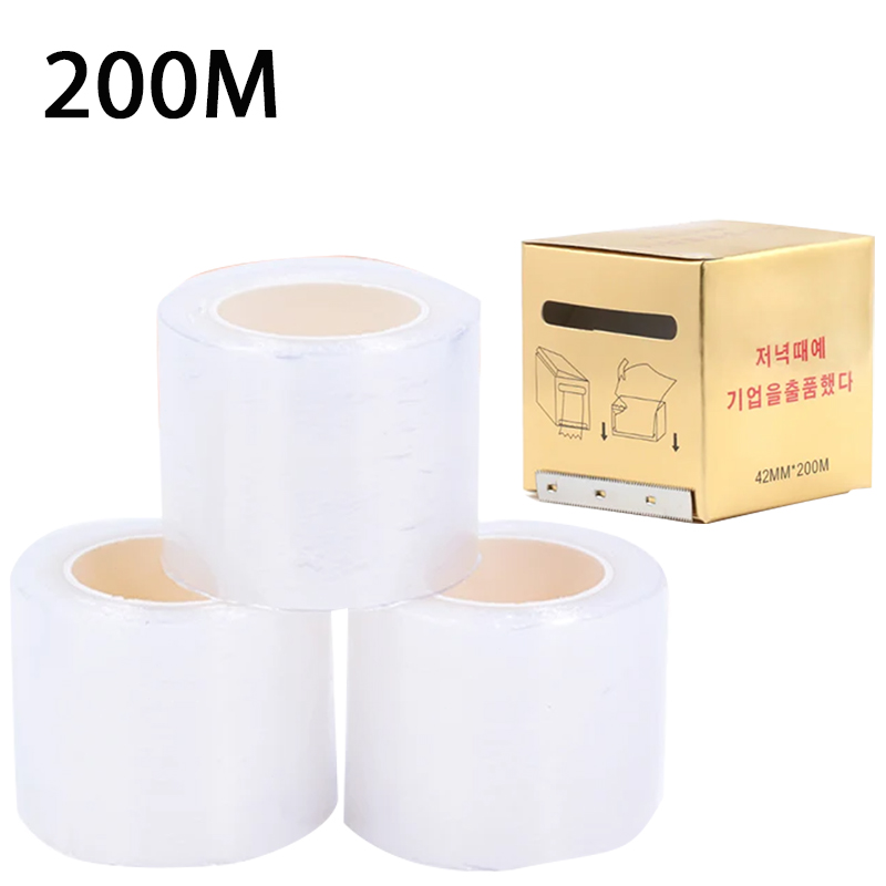 Eyelash Extension Adhesive - 200 メートル透明メイクフィルムリップ眉毛タトゥーラップカバーまつげエクステンション接着剤リムーバーまつげパーマリフティングフィルムマイクロブレードツール