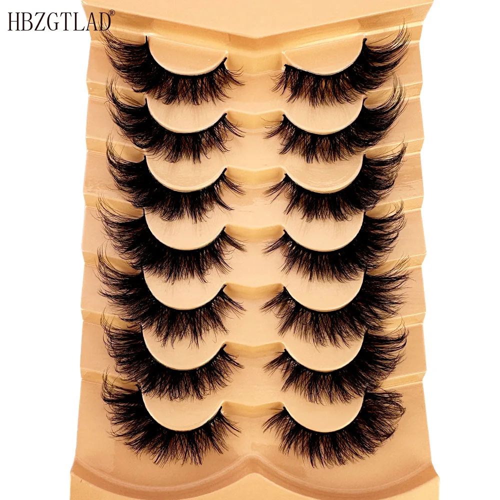 Eyelash Extension Volume Cat Eye - 7ペアの厚いキャットアイまつげ、ふわふわのボリュームのある柔らかな短いフェイクミンクまつげ、フルストリップのつけまつげ、まつげエクステンションメイクアップ