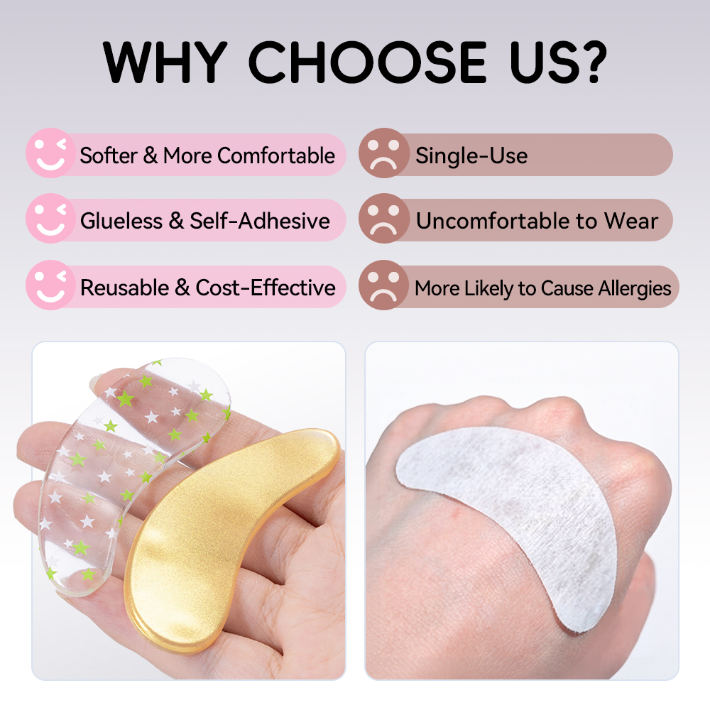 DAMMAN 1/5ペア シリコンアイパッチ まつげエクステ - Eyelash Extension Eye Mask のレビューと価格