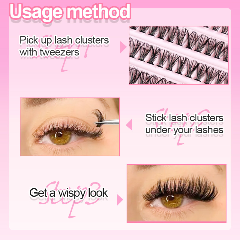個々のまつげ エクステ用つけまつげ 8-16mm 200本入 - Eyelash Extension Cluster のレビューと価格