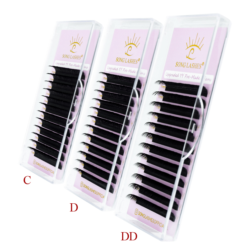 SONG LASHES 新しい既成ファン YY 形状黒茶色ま - Eyelash Extension C Curl のレビューと価格