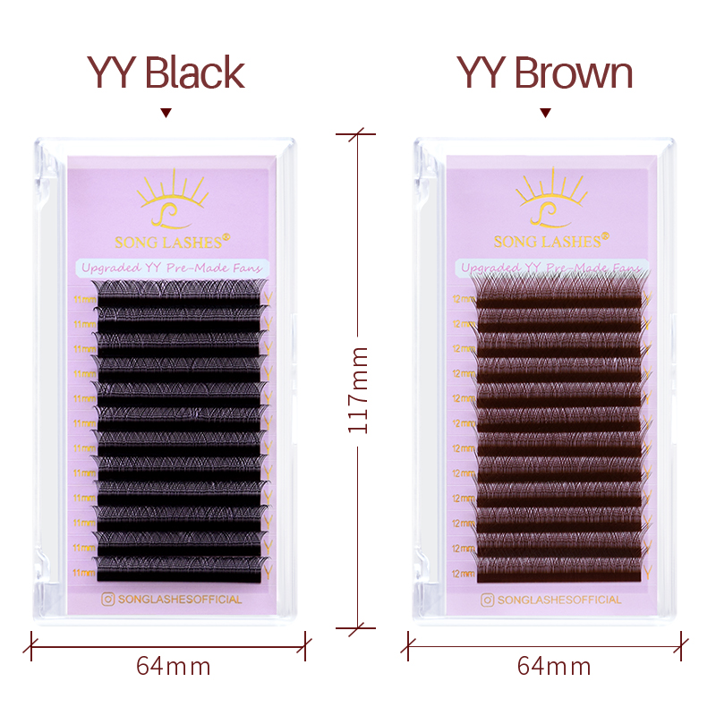 SONG LASHES 新しい既成ファン YY 形状黒茶色ま - Eyelash Extension C Curl のレビューと価格