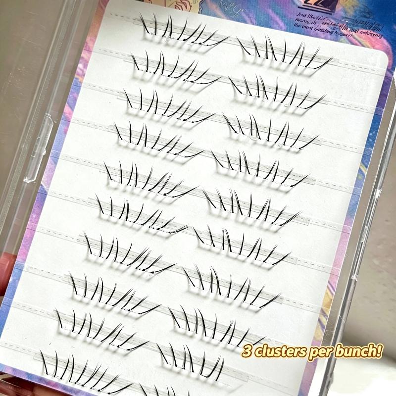 1セットコミック下まつげエクステクラスターナチュラルセルフ接 - Eyelash Extension Cluster のレビューと価格