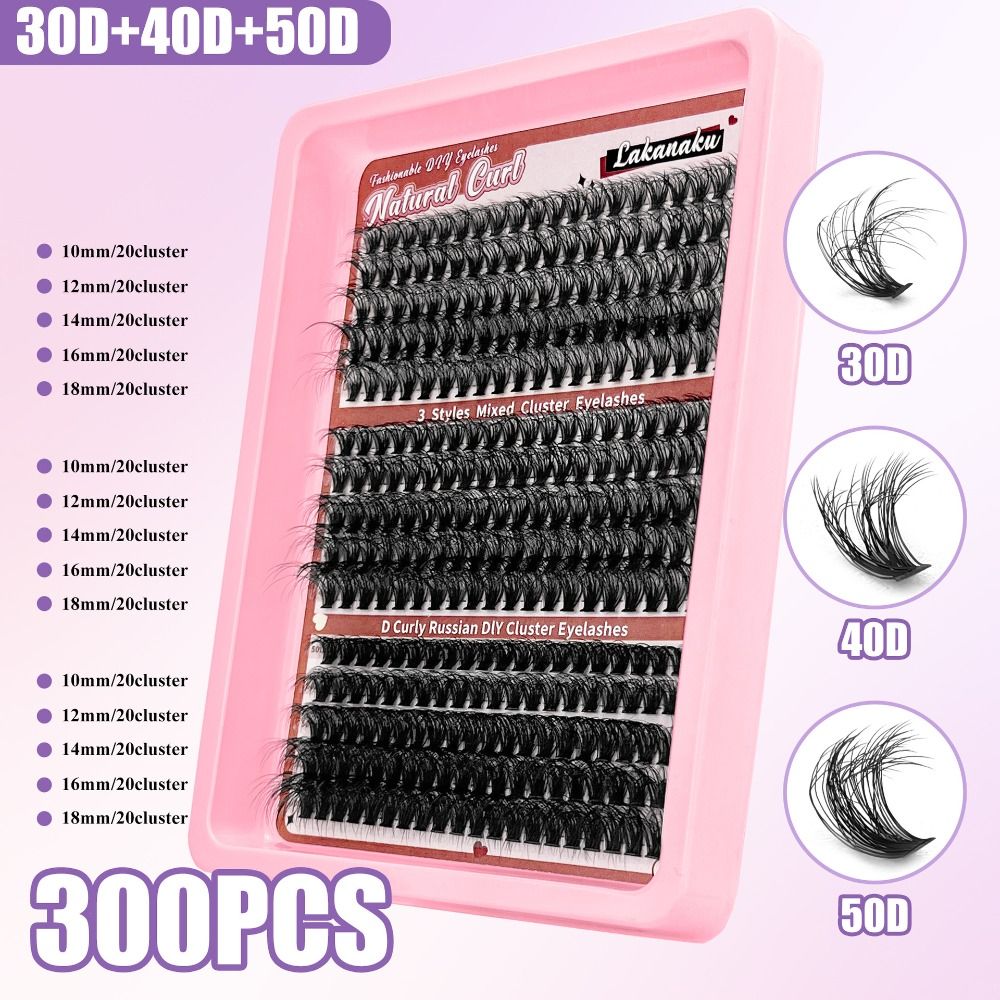 長さ9-16mmのつけまつげ 3Dボリューム ナチュラルルッ - Eyelash Extension Cluster のレビューと価格