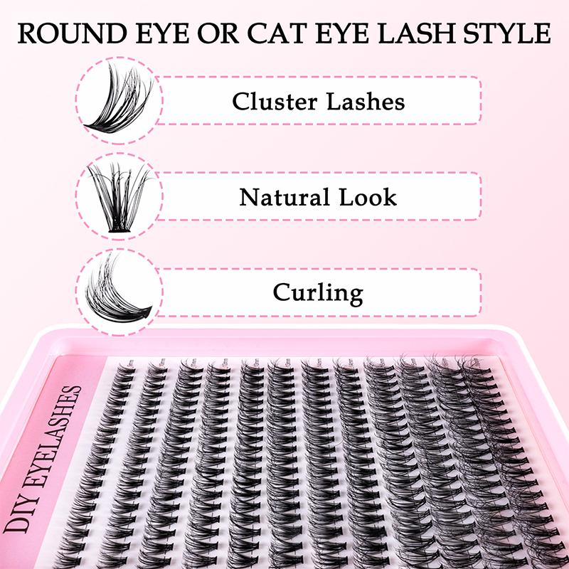 ナチュラルクラスターフェザーラッシュキット DIYまつげエク - Eyelash Extension Cluster のレビューと価格