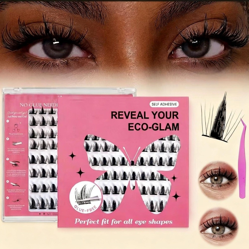 自然な見た目DIYまつげエクステキット ふわふわ 接着剤不要 - Eyelash Extension Cluster のレビューと価格