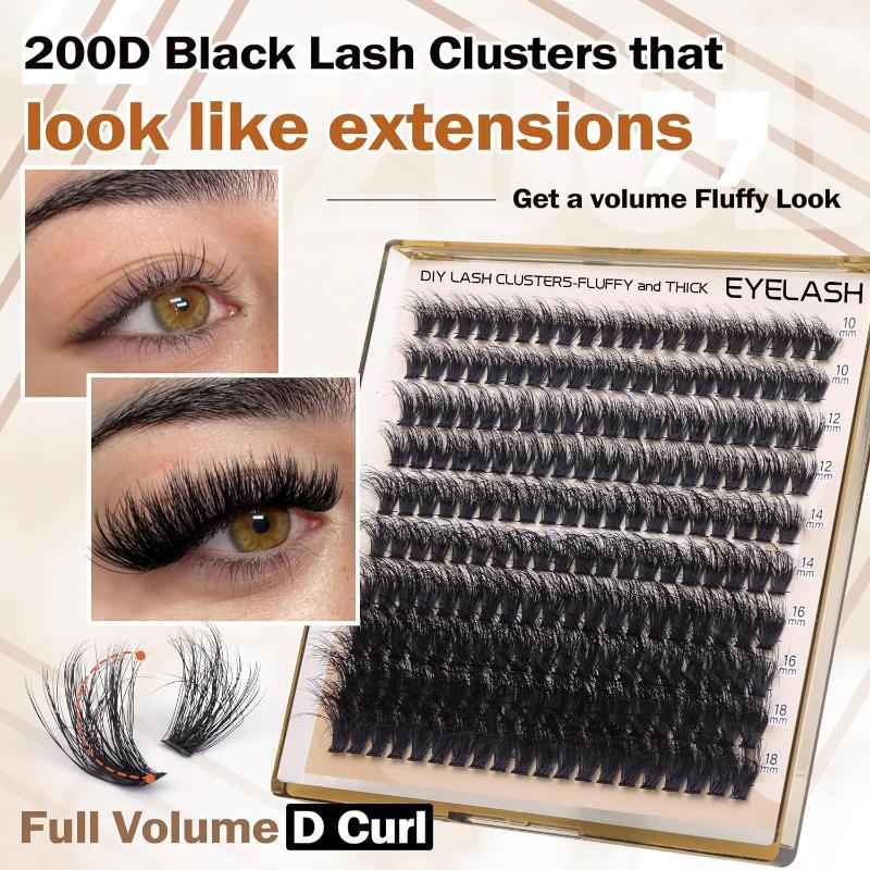 新しいふわふわ厚いまつげクラスターDIYまつげエクステ200 - Eyelash Extension Cluster のレビューと価格