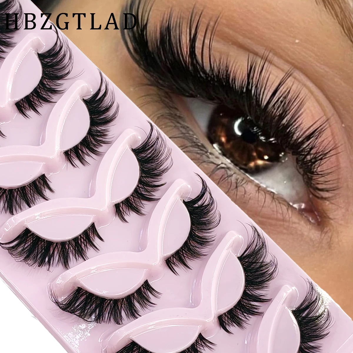 HBZGTLAD 7ペア スパイキーフォックスアイラッシュ  - Eyelash Extension Volume Cat Eye のレビューと価格