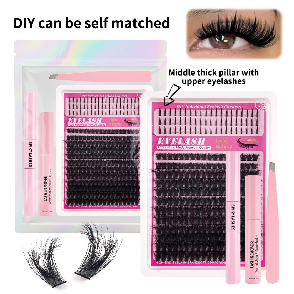 8-18mmの長さのつけまつげ、ナチュラルな見た目、ウィスピ - Eyelash Extension Cluster のレビューと価格