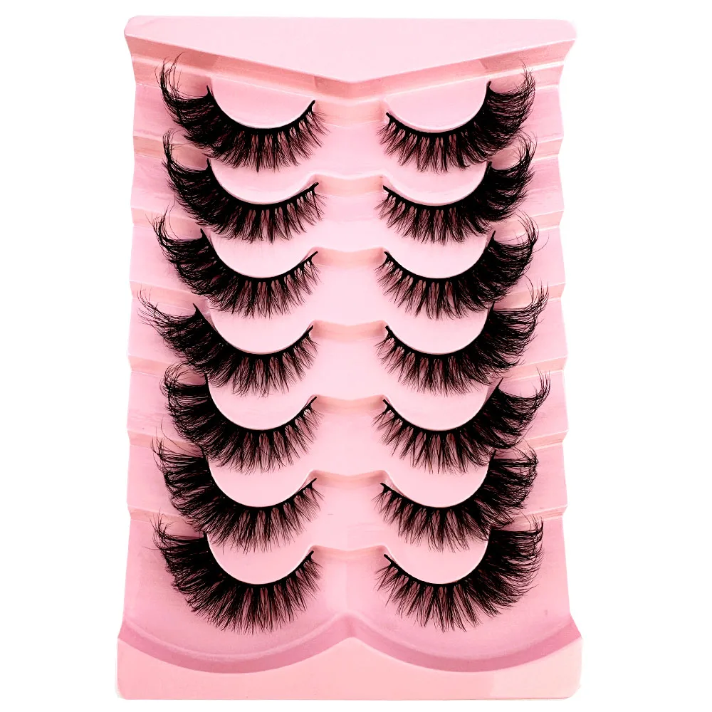 7ペアの厚いキャットアイまつげ、ふわふわのボリュームのある柔 - Eyelash Extension Volume Cat Eye のレビューと価格