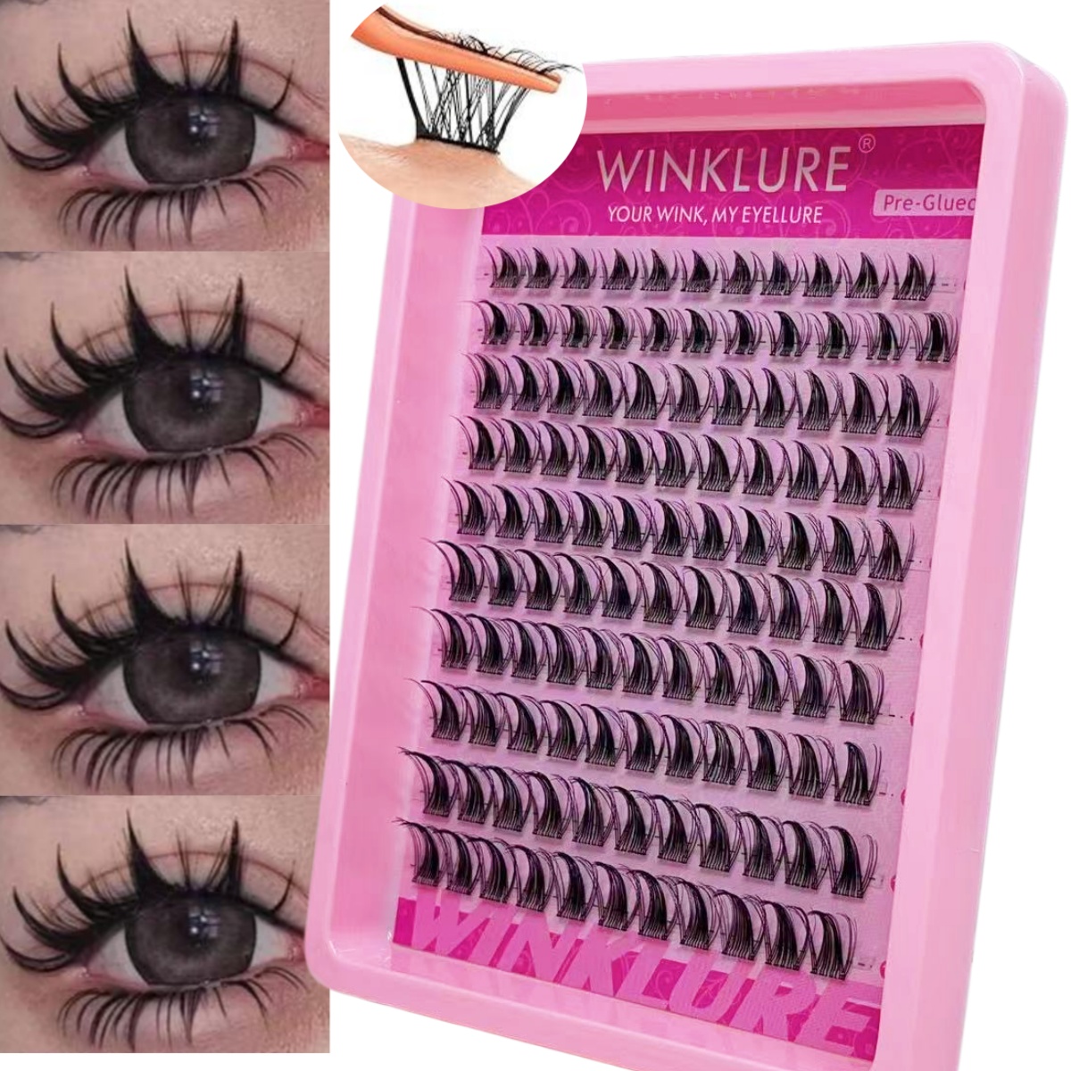 WINKLURE 自己粘着式つけまつげ グルー不要 アニメ漫 - Eyelash Extension Volume Cat Eye のレビューと価格